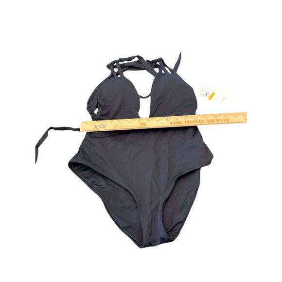BECCA  Black  Skylar Loop Plunge One-Piece Size Small - Picture 9 of 12